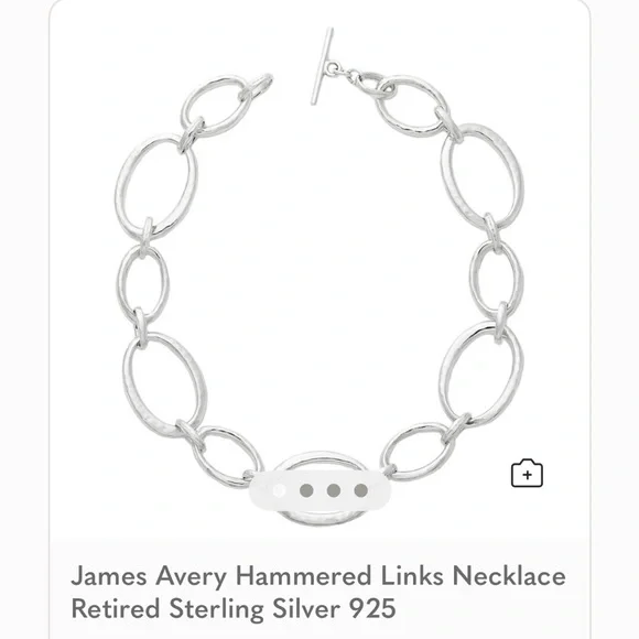 James Avery Hammered Silver Stylish Oval Link Necklace 925 Retired - Picture 14 of 16
